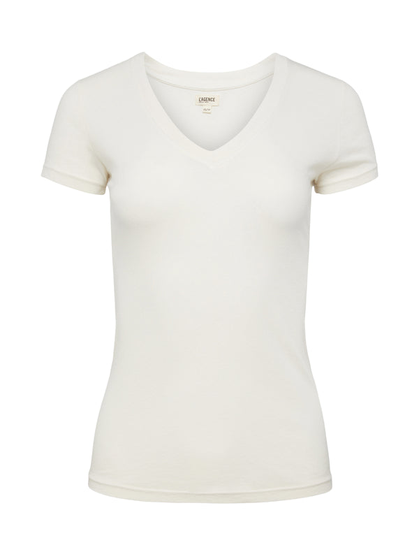 L'AGENCE Becca Tee In Vintage White