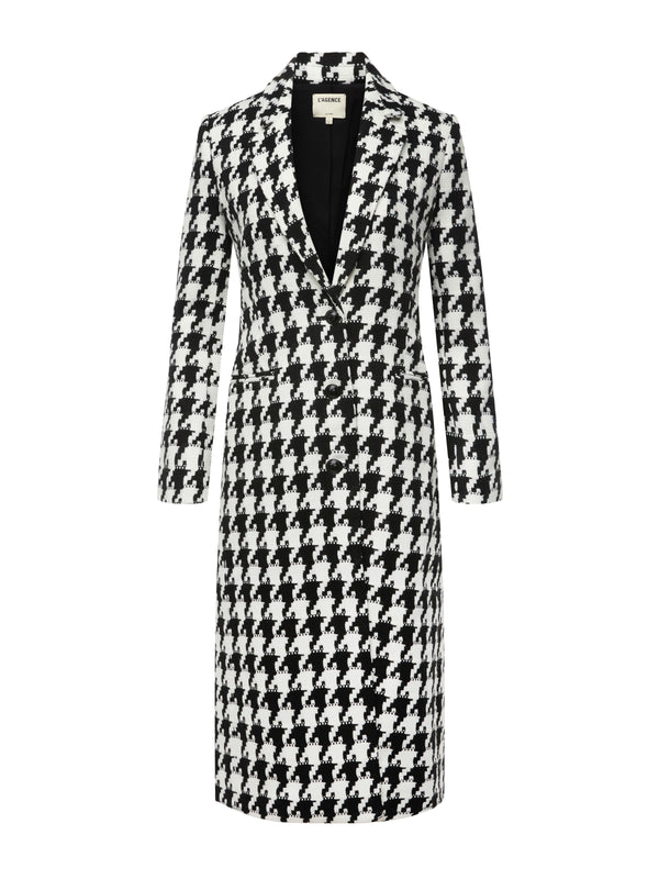 L'AGENCE Xander Coat In Black/White Houndstooth