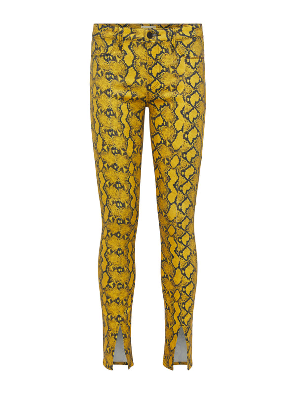 L'AGENCE Jyothi Coated Jean In Yellow/Gold Multi Palma Snake