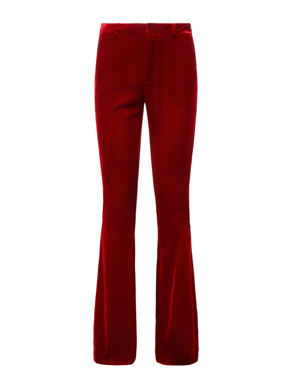 L'AGENCE Lane Velvet Trouser In Red Dahlia