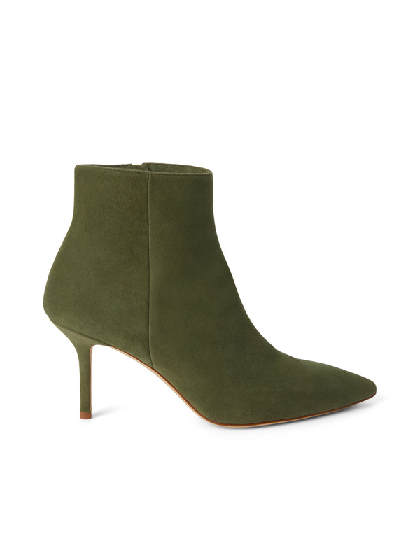 L'AGENCE Aimee Bootie In Dark Moss Suede