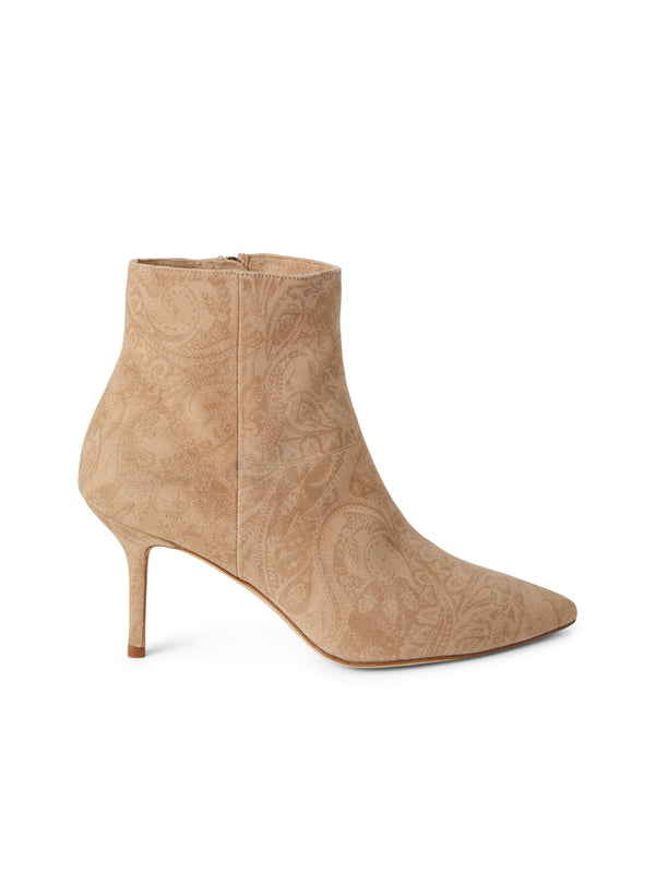 L'AGENCE Aimee Bootie In Light Sand Bandana Suede