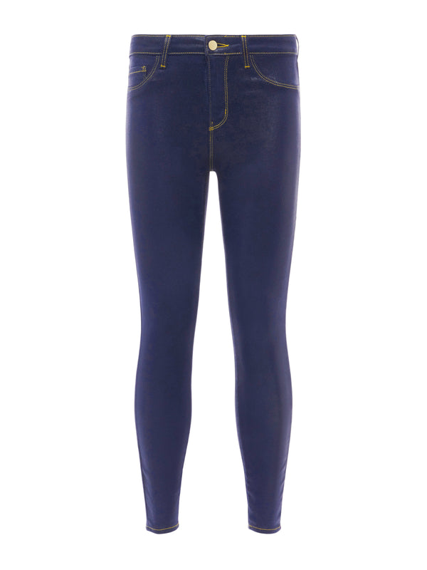 L'AGENCE Margot Coated Jean In Midnight/Gold Contrast Coated