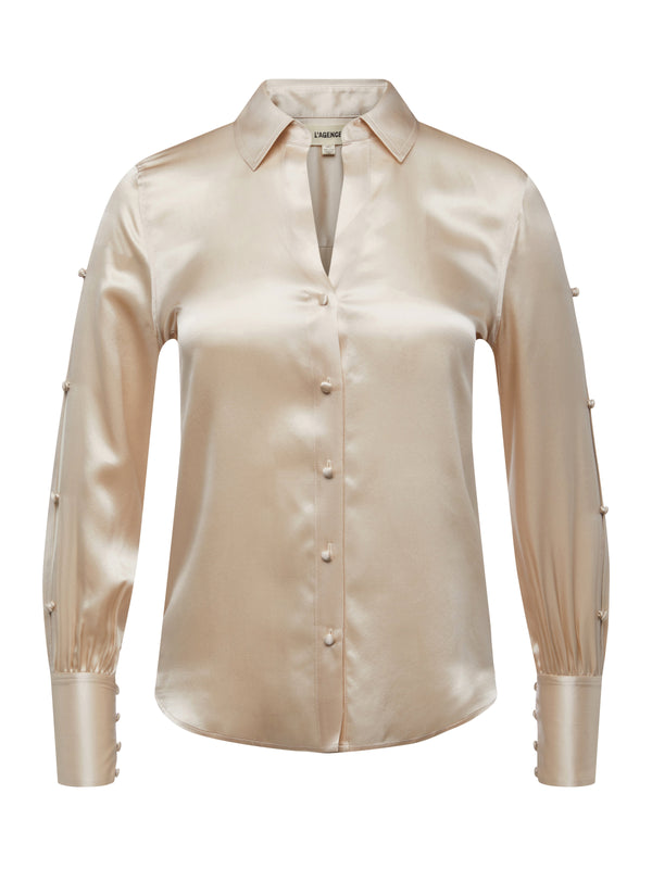 L'AGENCE Jordy Blouse In Champagne