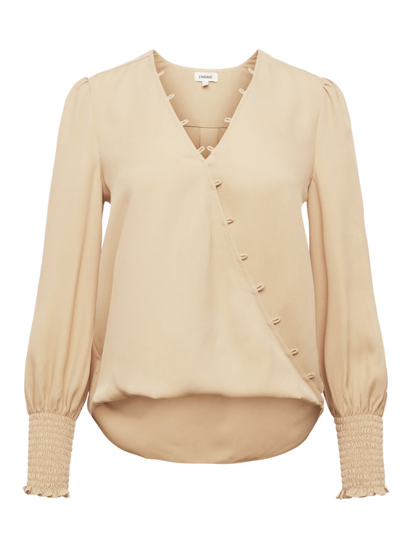 L'AGENCE Enzo Blouse In Soft Camel
