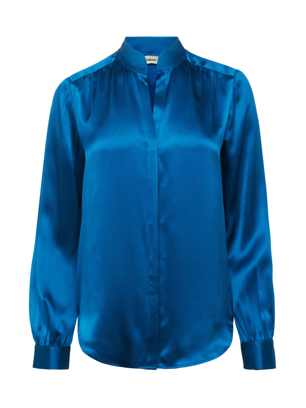 L'AGENCE Bianca Blouse In Teal