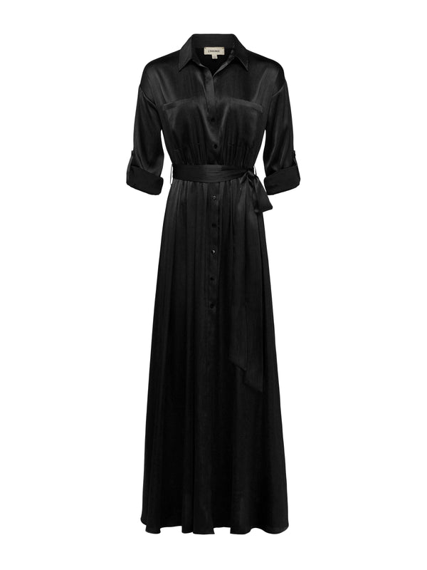 L'AGENCE Cammi Shirt Dress In Black