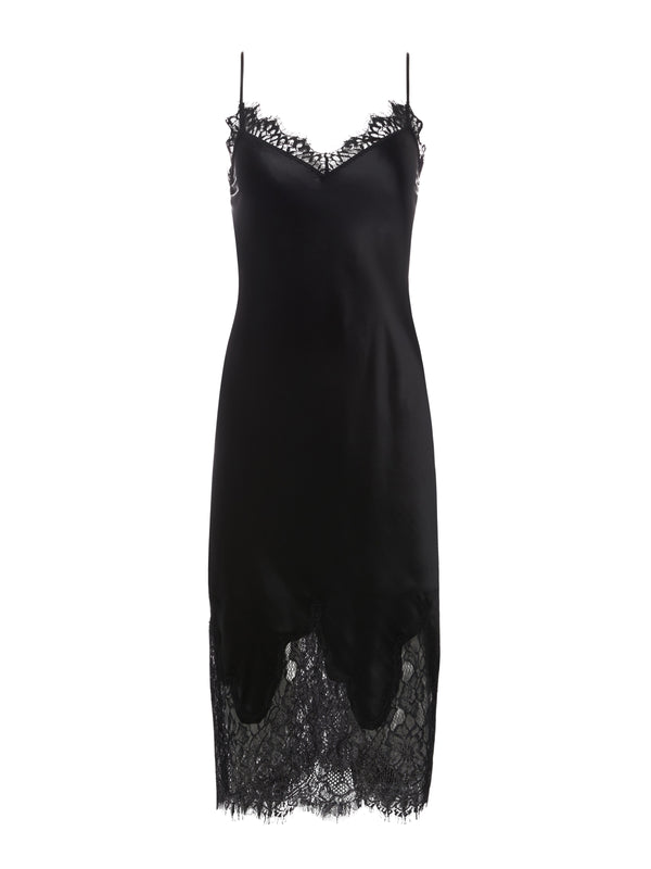 L'AGENCE Jodie Slip Dress In Black Lace