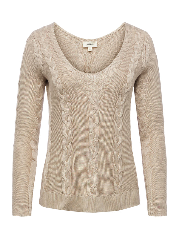 L'AGENCE Pia Sweater In Soft Camel