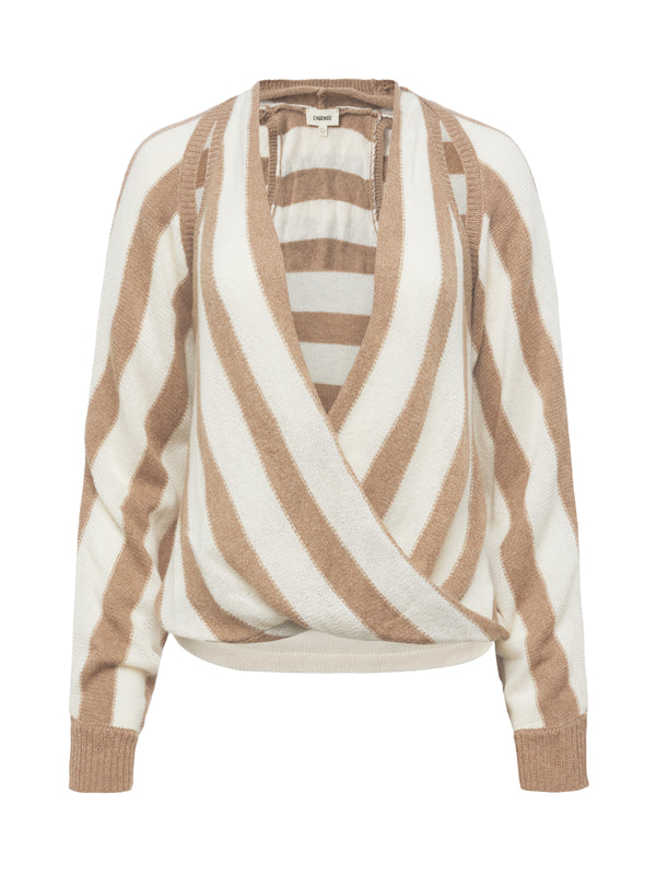 L'AGENCE Kloss Top In Ivory/Light Tan
