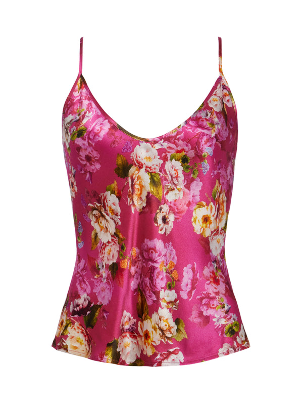 L'AGENCE Lexi Camisole Tank In Cabaret Pink Multi Moschata Rosa