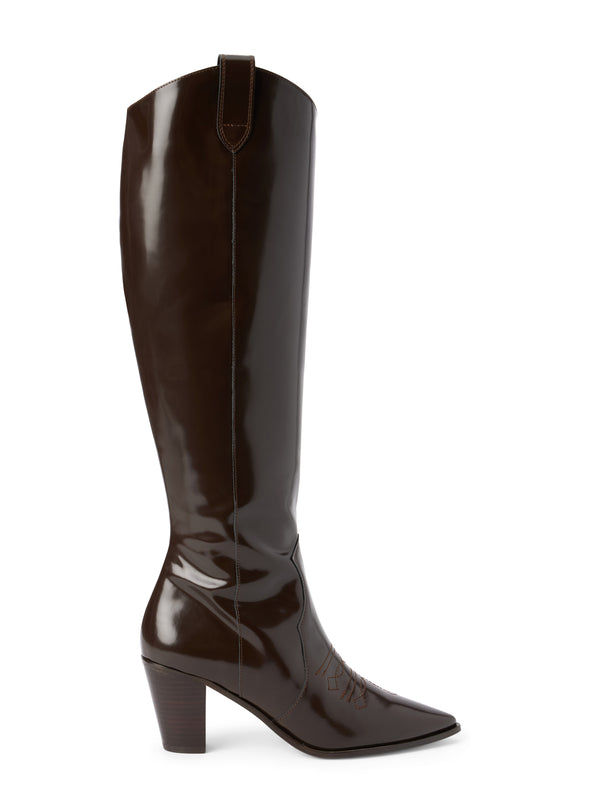 L'AGENCE Adelle Boot In Chocolate Leather
