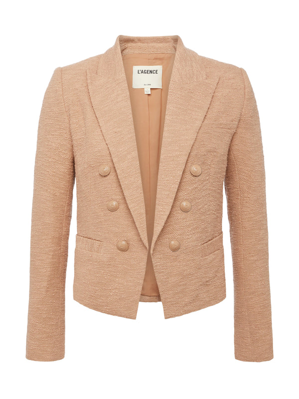 L'AGENCE Brooke Tweed Blazer In Praline