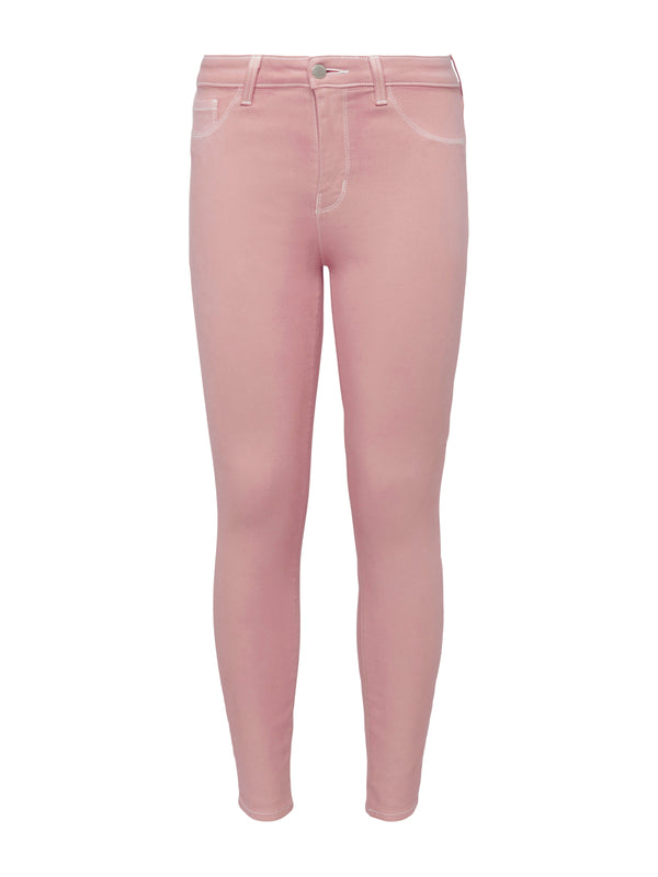 L'AGENCE Margot Coated Jean In Dusty Pink/White Contrast Coated