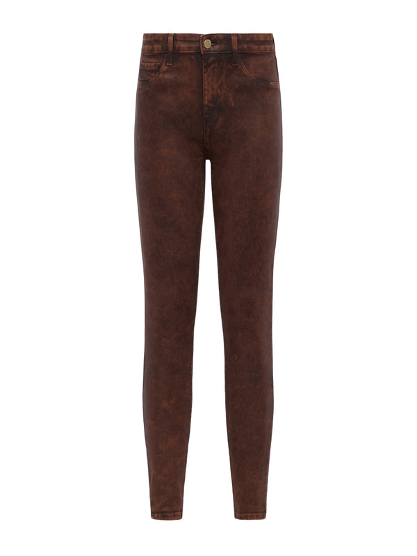 L'AGENCE Marguerite Coated Jean In Cocoa Mineral Coated