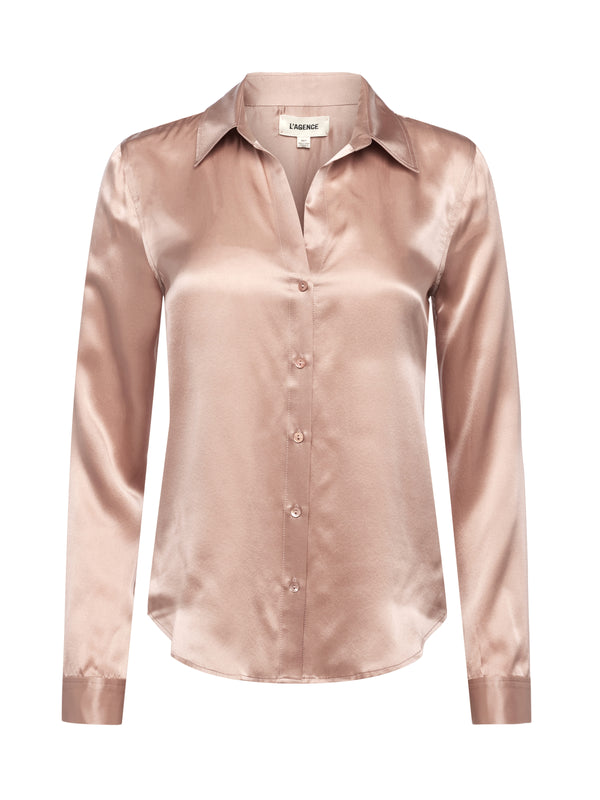 L'AGENCE Tyler Blouse In Dusty Pink