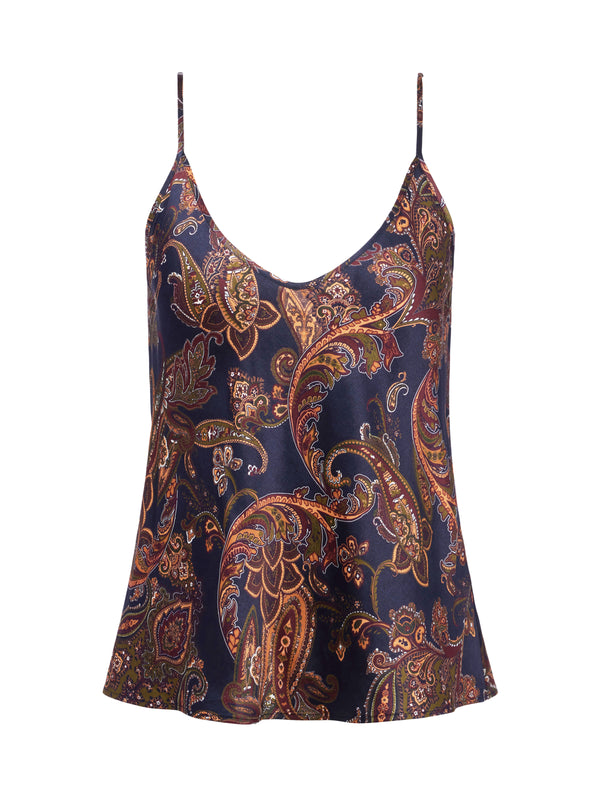 L'AGENCE Lexi Camisole Tank In Midnight Multi Large Paisley