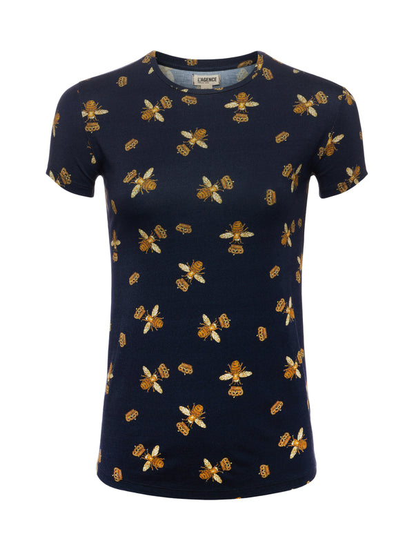 L'AGENCE Ressi Tee In Black Multi Queen Bee