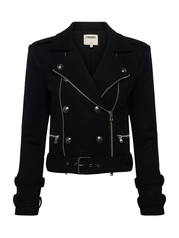 L'AGENCE Billie Belted Jacket In Black
