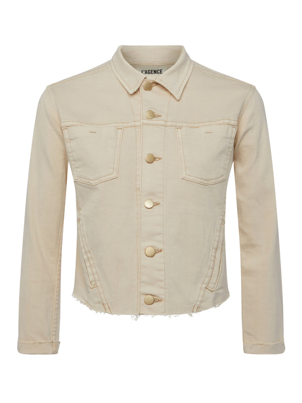 L'AGENCE Janelle Jacket in Oat/Mothergoose Contrast