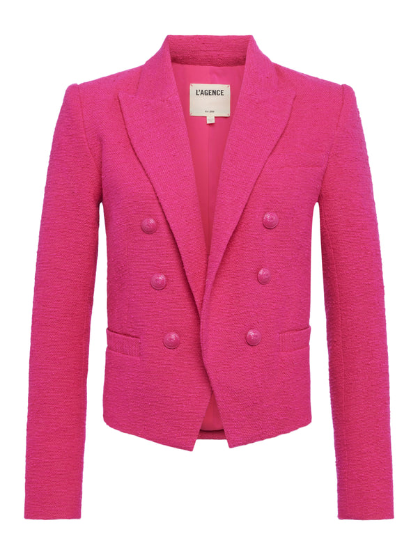 L'AGENCE Brooke Tweed Blazer in Cabaret Pink