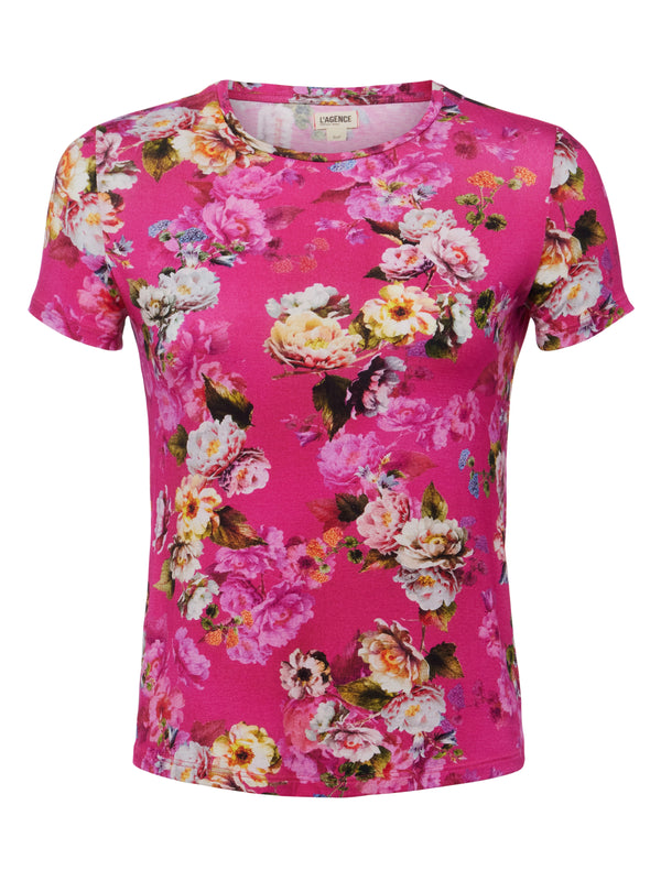 L'AGENCE Ressi Tee in Cabaret Pink Multi Moschata Rosa