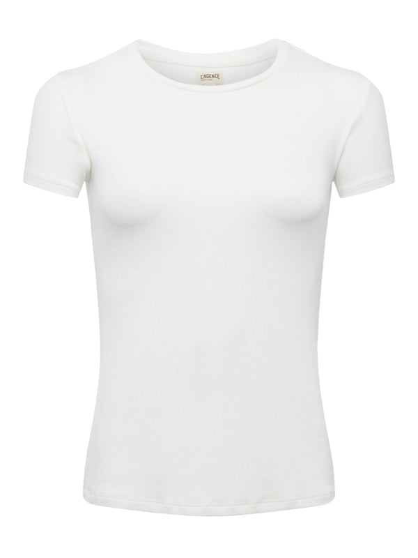 L'AGENCE Ressi Tee in White Micro Modal