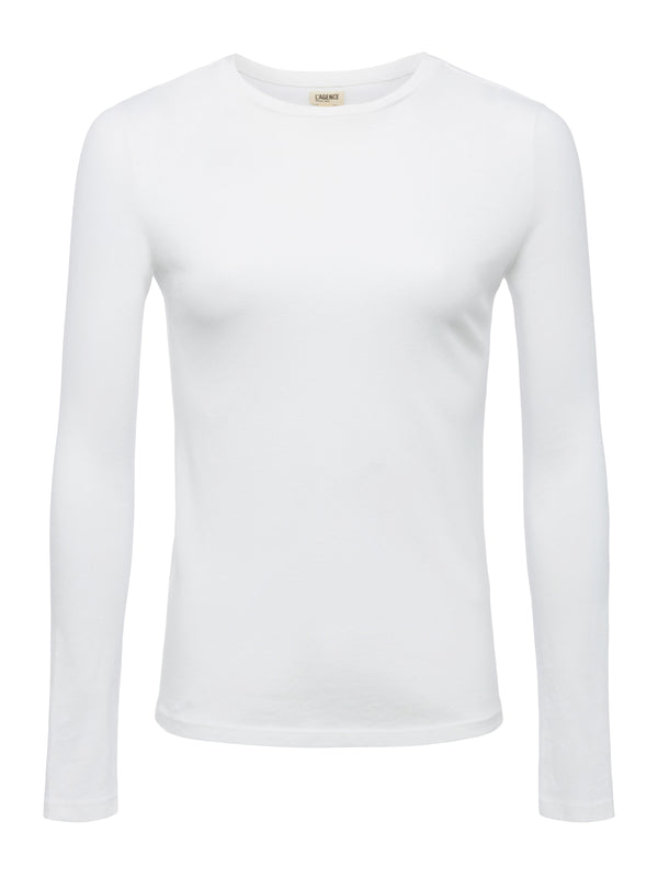 L'AGENCE Willie Long Sleeve Tee in White
