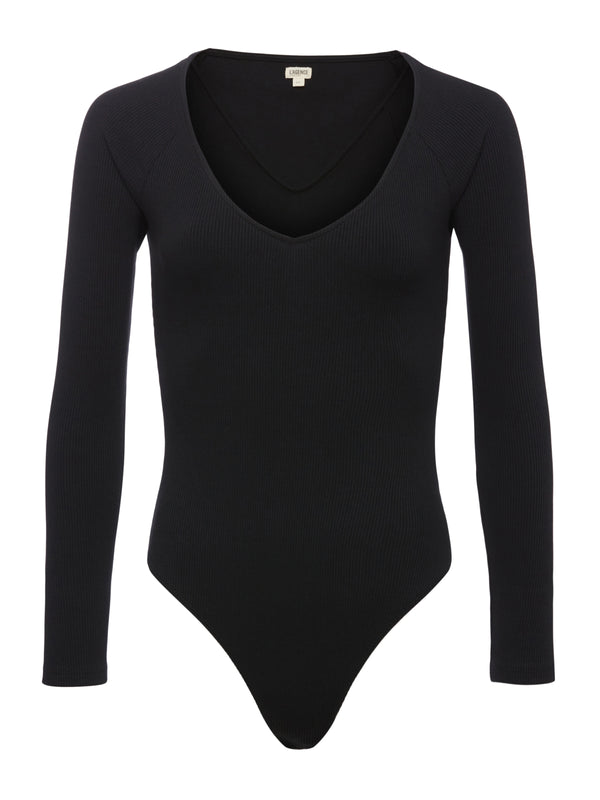 L'AGENCE Winona Bodysuit in Black