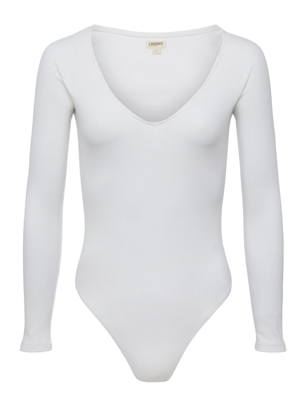 L'AGENCE Winona Bodysuit in White