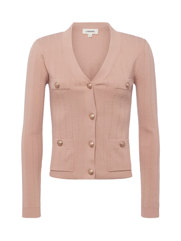 L'AGENCE Calypso Cardigan in Dusty Pink