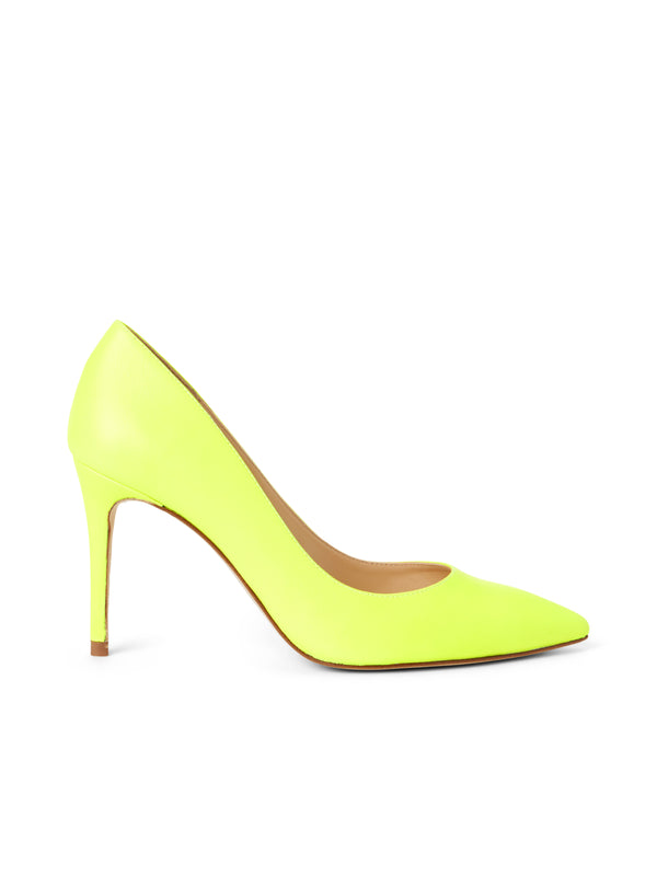 L'AGENCE Eloise Pump in Neon Chartreuse Leather
