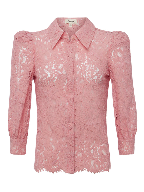 L'AGENCE Andrea Blouse in Rose Tan